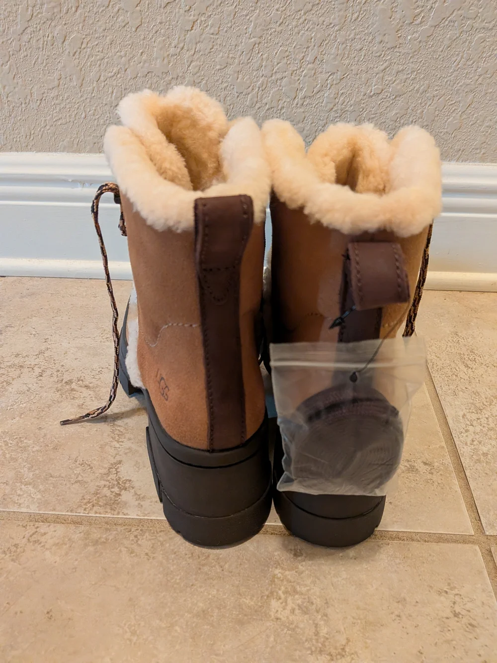 NWT Ugg Brown Faux-Shearling Winter Boots